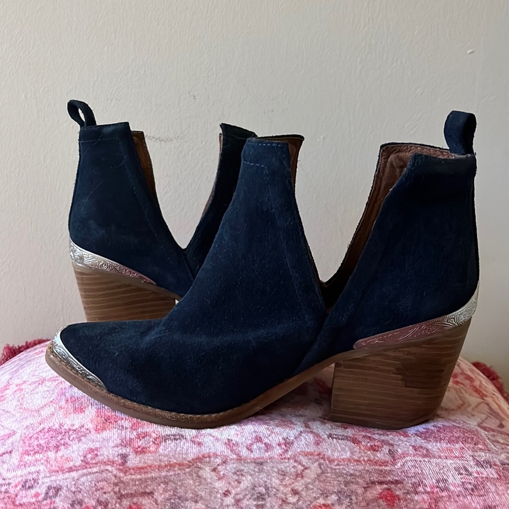 Jeffery Campbell Suede Silvertoe Bootie